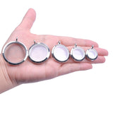 1PCS Stainless Steel Screw Glass Locket Pendant Frame Multi-size Available-TS302
