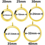 1PCS Gold Stainless Steel Screw Glass Locket Pendant Frame Multi-size Available-TS302