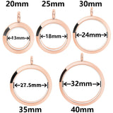 1PCS Stainless Steel Screw Glass Rose Gold Round Floating Locket Pendant Multi-size Available-TS302