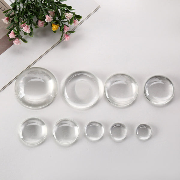 10 PCS Round Blank Transparent Glass Cabochons-From 8mm to 30mm-B101