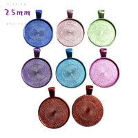 10PCS 25mm Round Cabochon Base Settings 7 Colors Available-B2002