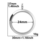 1PCS Stainless Steel Screw Glass Locket Pendant Frame Multi-size Available-TS302