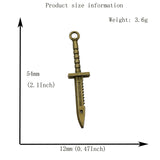 8PCS Sword Charms,Antique bronze Tone Double Sided-RS1372