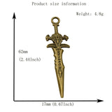 5PCS Big Sword Charms,Antique bronze Tone Double Sided-RS1376