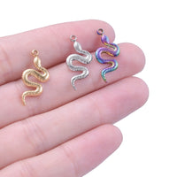 2PCS Snake Charms,Stainless Steel 3 Colors Available-SS1051