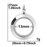 1PCS Stainless Steel Screw Glass Locket Pendant Frame Multi-size Available-TS302