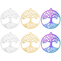 2PCS Tree of Life Charms,Stainless Steel 3 Colors Available-SS1060