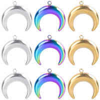 2PCS Moon Charms,Stainless Steel 3 Colors Available-SS1050