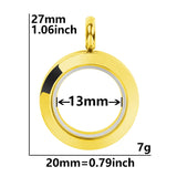 1PCS Gold Stainless Steel Screw Glass Locket Pendant Frame Multi-size Available-TS302