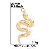 2PCS Snake Charms,Stainless Steel 3 Colors Available-SS1051