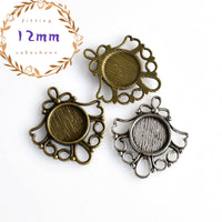 10PCS 12mm Round Cabochon Base Settings,2 Colors Available-B2147