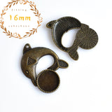 5PCS 16mm Round Cabochon Base Settings Dolphin Pendants Antique Bronze Tone-B2148