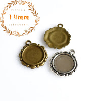 10PCS 14mm Round Cabochon Base Settings,2 Colors Available-B2149