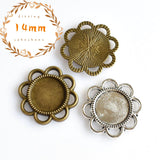 10PCS 14mm Round Cabochon Base Settings,2 Colors Available-B2165