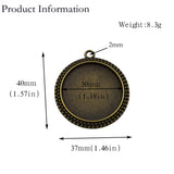 5pcs 30mm Round Bezel Pendants,30mm Circle Setting Trays 2 Colors Available-b2170