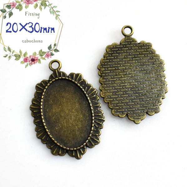 5PCS 20x30mm Oval Cabochon Base Settings Antique Bronze Tone-B2176