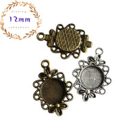 10PCS 12mm Round Cabochon Base Settings,2 Colors Available-B2068