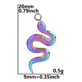 2PCS Snake Charms,Stainless Steel 3 Colors Available-SS1051