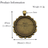 5pcs 30mm Round Bezel Pendants,30mm Blank Setting Trays 2 Colors Available-b2224