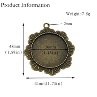5pcs 30mm Round Bezel Pendants,30mm Blank Setting Trays 2 Colors Available-b2225