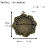 5pcs 30mm Round Bezel Pendants,30mm Blank Setting Trays 2 Colors Available-b2225