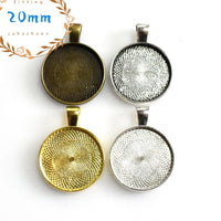 10PCS 20mm Round Cabochon Base Settings 4 Colors Available-B2233