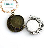 4PCS 18mm Round Double-sided Rotatable Cabochon Base Settings 2 Colors Available-B2255