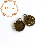 10PCS 14mm Round Cabochon Base Settings Antique Bronze Tone-B2265