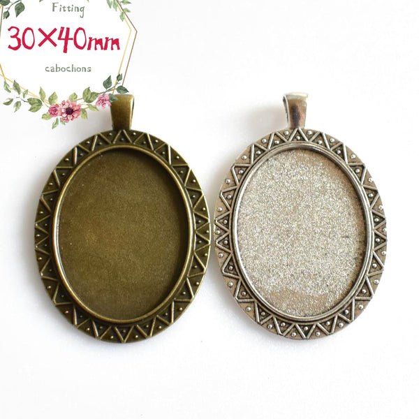 5PCS 30x40mm Oval Cabochon Base Settings 2 Colors Available-B2268