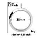 1PCS Stainless Steel Screw Glass Locket Pendant Frame Multi-size Available-TS302