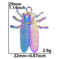 2PCS Cicada Charms,Stainless Steel 3 Colors Available-SS1059