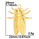 2PCS Cicada Charms,Stainless Steel 3 Colors Available-SS1059