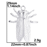 2PCS Cicada Charms,Stainless Steel 3 Colors Available-SS1059