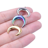 2PCS Moon Charms,Stainless Steel 3 Colors Available-SS1050