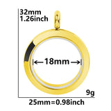 1PCS Gold Stainless Steel Screw Glass Locket Pendant Frame Multi-size Available-TS302