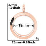 1PCS Stainless Steel Screw Glass Rose Gold Round Floating Locket Pendant Multi-size Available-TS302