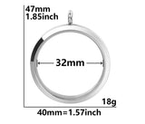 1PCS Stainless Steel Screw Glass Locket Pendant Frame Multi-size Available-TS302