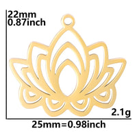 2PCS Lotus Flower Charms,Stainless Steel 3 Colors Available-SS1056