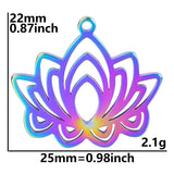 2PCS Lotus Flower Charms,Stainless Steel 3 Colors Available-SS1056