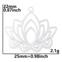 2PCS Lotus Flower Charms,Stainless Steel 3 Colors Available-SS1056