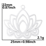 2PCS Lotus Flower Charms,Stainless Steel 3 Colors Available-SS1056