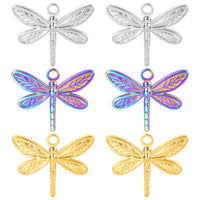 2PCS Dragonfly Charms,Stainless Steel 3 Colors Available-SS1068