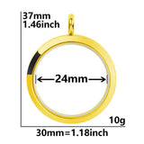 1PCS Gold Stainless Steel Screw Glass Locket Pendant Frame Multi-size Available-TS302