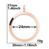 1PCS Stainless Steel Screw Glass Rose Gold Round Floating Locket Pendant Multi-size Available-TS302