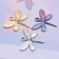 2PCS Dragonfly Charms,Stainless Steel 3 Colors Available-SS1068