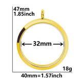 1PCS Gold Stainless Steel Screw Glass Locket Pendant Frame Multi-size Available-TS302