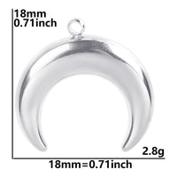 2PCS Moon Charms,Stainless Steel 3 Colors Available-SS1050