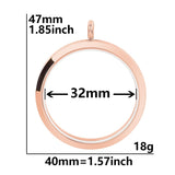 1PCS Stainless Steel Screw Glass Rose Gold Round Floating Locket Pendant Multi-size Available-TS302