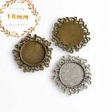 10PCS 14mm Round Cabochon Base Settings,2 Colors Available-B2041