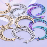 2PCS Hollow Moon Charms,Stainless Steel 3 Colors Available-SS1066